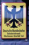 Das "Firmenschild" am Eingang zum Bw Oberhausen-Osterfeld Süd vom 7. September 1949 bis 31. Dezember 1993.  (1990) <i>Foto: Manfred Kantel</i>