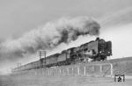 An dieser eher belanglosen Fotostelle in Wuppertal-Langerfeld nahm Carl Bellingrodt zahlreiche Züge auf. Vielleicht lag es daran, dass hier die Dampfloks auf der Steigung nach Schwelm besonders dynamisch unterwegs waren, wie hier die Hagen-Eckeseyer 03 184 vor dem E 63 von Köln nach Soest. (27.12.1935) <i>Foto: DLA Darmstadt (Bellingrodt)</i>