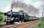 Der Zuglauf E 553/554 zwischen Saarbrücken und Köln war einer der letzten besseren verbliebenen Trierer Zugleistungen über die Eifelbahn. 01 102 kachelt mit dem E 554 nach Saarbrücken bei Liblar vorbei. (22.06.1968) <i>Foto: Helmut Dahlhaus</i>