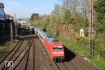 101 069 mit dem umgeleiteten IC 2155 nach Gera in Wuppertal-Oberbarmen. (09.04.2025) <i>Foto: Wolfgang Bügel</i>