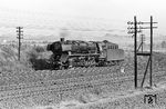 44 335 vom Bw Hameln ist bei Warburg (Westf) als Lz unterwegs. (11.09.1965) <i>Foto: Wolfgang Jahn</i>