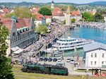 Zwei Klassiker auf einem Bild: 18 478 ("3673") mit MS "Schwaben" in Lindau.  (01.05.2025) <i>Foto: Joachim Schmidt</i>
