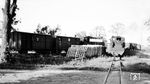 Zugkreuzung auf der Wirsitzer Kreisbahn am Abzweig Woltershafen. (06.06.1942) <i>Foto: Kurt Herbener, Slg. W. Löckel</i>