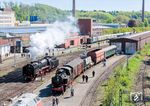 Bei den Museumstagen im Eisenbahnmuseum Bochum-Dahlhausen weilte im April 2025 diesmal die Nördlinger 01 066. Anlass war der 100. Geburtstag der Baureihe 01, auch wenn 01 066 (Baujahr 1928) "erst" 97 Jahre alt war. (27.04.2025) <i>Foto: Joachim Schmidt</i>