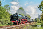 01 066 mit einem Pendelzug nach Bochum Hbf anläßlich der Museumstage im Eisenbahnmuseum Bochum-Dahlhausen in Essen-Horst. (27.04.2025) <i>Foto: Joachim Schmidt</i>