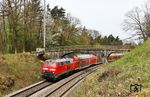 218 403 mit RE 4859 nach München bei Pirkensee. (17.04.2025) <i>Foto: Joachim Bügel</i>