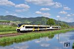 Mireo Plus B 563 003 + 563 019, die gerade ihre Batterien an der Fahrleitung aufladen, als RB 87526 von Freudenstadt nach Offenburg bei Haslach. (29.04.2025) <i>Foto: Zeno Pillmann</i>