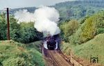 86 856 (Bw Limburg/Lahn) mit einem Nahgüterzug kurz vor Eiserne Hand. (10.05.1966) <i>Foto: Theodor Horn</i>