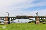Nach einer Übernachtung in Linz (Rhein) ging es für 01 1104 am nächsten Tag mit dem DLr 5663 über Köln-Nippes (zum Absetzen der Rheingold-Wagen) weiter nach Rheine. Dabei nahm der Zug den Weg über die Kölner Südbrücke. (21.05.2025) <i>Foto: Joachim Bügel</i>