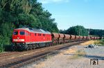 232 384 vom Bh Mühldorf (Oberbay) fährt mit einen Güterzug nach Marktredwitz durch den Bahnhof Reuth (b Erbendorf). (17.09.2013) <i>Foto: Thomas Konz</i>