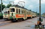 Triebwagentreffen der Oberrheinischen Eisenbahn-Gesellschaft (OEG) im Bahnhof Mannheim Kurpfalzbrücke, vorne der Halbzug Tw 37/38 (Baujahr 1928). (1969) <i>Foto: Robin Fell</i>