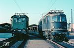 Ebenfalls aus Freilassing stammten E 16 18 und E 18 045, die in Salzburg Hbf zu Gast waren. (1967) <i>Foto: Klaus Himmelreich</i>