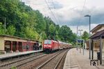 146 213 trifft mit einer S 1 nach Bad Schandau im Haltepunkt Stadt Wehlen (Sachs) ein. (16.05.2025) <i>Foto: Joachim Schmidt</i>