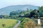 051 524 vom Bw Koblenz-Mosel mit einem Nahgüterzug nach Limburg (Lahn) an der Lahnbrücke bei Nassau (Lahn). (14.09.1973) <i>Foto: Dieter Junker</i>