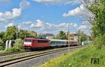 155 183 mit einem Sonderzug auf der Rückfahrt nach Zwickau in Leipzig Anger-Crottendorf. Dieser Abschnitt wurde letztes Jahr neu trassiert und es wurden neue Stahlmasten gesetzt. (24.05.2025) <i>Foto: Ralf Opalka</i>