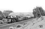 Mit einer Sonderleistung nach Camburg ist 01 1531 an der Autobahnbrücke bei Göschwitz unterwegs. (17.06.1984) <i>Foto: Thomas Fischer</i>