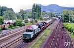 194 580 und 01 118 mit Dsts 81837 vor dem Drachenfels in Bad Honnef. (28.05.1990) <i>Foto: Joachim Bügel</i>
