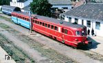 Einrücken des zweiteiligen Triebzuges der Reihe 78.1000 (Baujahr 1940) ins Depot Sibiu. (02.09.1998) <i>Foto: Siegfried Graßmann</i>