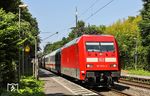 Die letzte planmäßige 101-Leistung über die Wupper ist im Sommerfahrplan 2025 der LPFT 78237 von Dortmund Hbf nach Köln Hbf, der diesmal mit 101 074 durch den Haltepunkt Haan rauschte. (11.06.2025) <i>Foto: Joachim Bügel</i>