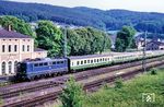 110 150	vom Bw Köln-Deutzerfeld mit D 459 (Frankfurt/M - Bebra - Erfurt - Leipzig - Dresden - Görlitz) in Neukirchen Haunetal. (01.06.1990) <i>Foto: Wolfgang Bügel</i>