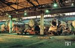 Neben 01 519 befanden sich im Dezember 1990 noch 65 1057 und 62 015 zur Hauptuntersuchung im Raw Meiningen. (17.12.1990) <i>Foto: Joachim Schmidt</i>