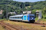 In der letzten Woche vor den Sommerferien und damit auch vor der Pause des RE 13-Ersatzzuges war 101 133 vor dem Zug unterwegs. Der RE 21605 aus Venlo/NL hat in Wuppertal-Steinbeck sein Ziel im Wuppertaler Hauptbahnhof fast erreicht. (04.07.2025) <i>Foto: Wolfgang Bügel</i>