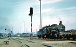 55 3195 (Bw Bebra) macht sich im Rangierbahnhof von Bebra nützlich.  (23.06.1960) <i>Foto: Robin Fell</i>