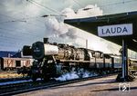 052 890 (Bw Crailsheim) setzt im Bahnhof Lauda eine Leerwagengarnitur an die Seite. (04.1974) <i>Foto: Karsten Risch</i>