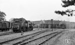 52.1238 (Deutsche Waffen- und Munitionsfabrik, Werk Posen, Baujahr 1944) rückt in die Zfst Straßhof ein. 1939 beschloss die Deutsche Reichsbahn aufgrund des gestiegenen Verkehrsaufkommens an der Wiener Nordbahn den Ausbau des Betriebsgeländes in Straßhof (Marchfeld). Für den Endausbau waren vier Wasserkräne, zwei Drehscheiben zum Drehen der Lokomotiven, drei rechteckige Hallen, vier Kohlenaufzüge und vier Schlackenaufzüge vorgesehen; bei Baubeginn 1944 war das Projekt allerdings auf Grund des längst begonnenen Rückzugs der Wehrmacht im Zweiten Weltkrieg nicht mehr aktuell. Erst 1947 vollendete die ÖBB das Bauvorhaben. (15.07.1971) <i>Foto: Burkhard Wollny</i>