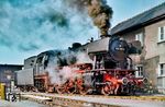 Die Crailsheimer 023 058 im Bw Heilbronn. Nach ihrer Ausmusterung bei der DB am 30.12.1975 ist sie bei verschiedenen Eigentümern bis heute in Betrieb. (12.04.1975) <i>Foto: Klaus D. Holzborn</i>