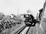 Bei Großaltdorf kommt 23 063 ihrer Crailsheimer Schwesterlok entgegen. (10.04.1969) <i>Foto: Jörg Schulze</i>