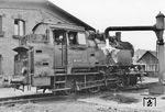 80 005 restauriert in ihrem Heimat-Bw Ansbach. Hier war sie nur gut vier Jahre beheimatet, im Sommer 1961 wanderte sie noch nach Schweinfurt ab. (1959) <i>Foto: Burger</i>