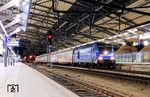 PRESS 246 011 mit der "Mitte-Deutschland-Verbindung" IC 2150 (Gera - Kassel-Wilhelmshöhe) in Erfurt Hbf. (19.02.2025) <i>Foto: Marvin Christ</i>