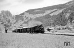 Lok 5 (Krauss/Linz, Baujahr 1930) mit einem GmP bei Ramsau. (27.05.1962) <i>Foto: Gerhard Karl</i>