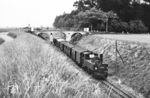 99 637 mit einem Personenzug aus Riedlingen nahe des Schussenkanals kurz vor Schussenried. (07.1958) <i>Foto: Jürgen Hagemann, Slg. R. Garn</i>