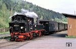 Ein kurzer Aufenthalt für 99 1594 mit P 14294 nach Wolkenstein in Streckewalde. (23.05.1974) <i>Foto: Bernd Kappel</i>