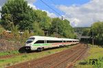 411 080 fährt als ICE 229 (Dortmund - Wien) durch Wuppertal-Sonnborn. (02.09.2025) <i>Foto: Wolfgang Bügel</i>