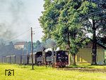 298.52 und 298.56 erreichen mit dem in Aschach an der Steyr zusammmengestellten Personenzug 3668 nach Garsten die Haltestelle Neuzeug. (08.1977) <i>Foto: Karsten Risch</i>