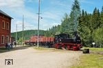 Im Bahnhof Schönheide Süd (Wilzschhaus) wurden Schau-Rollwagenverladungen an der Rollwagengrube mit der sächsischen IV K 99 584 vorgeführt. (07.09.2025) <i>Foto: Andreas Höfig</i>