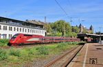 Wegen Bauarbeiten in Bochum wurde Eurostar 4321 als THA 9450 nach Paris Nord über Wuppertal umgeleitet und in Wuppertal-Steinbeck abgepasst. (07.09.2025) <i>Foto: Wolfgang Bügel</i>