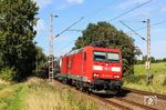 185 108 mit EZ 51728 (Halle/Saale - Köln-Kalk Nord) bei Haan-Ellscheid. (10.09.2025) <i>Foto: Joachim Bügel</i>