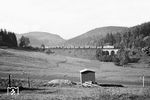 E 50 017 (Bw Nürnberg Rbf) rollt mit einem Güterzug bei Wiesthal die Spessartrampe hinab. (15.10.1961) <i>Foto: Karl-Ernst Maedel</i>
