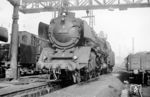 01 179 war aus Bremen ins Bw Münster (Westf) gekommen. Dort wird sie für die Rückleistung in den Norden vorbereitet. (06.03.1966) <i>Foto: Bernd Kappel</i>