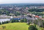 152 036 mit EZ 44725 (Malmö - Maschen) auf der Rendsburger Hochbrücke über den Nord-Ostsee-Kanal. (28.08.2025) <i>Foto: Joachim Schmidt</i>