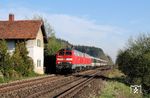 218 403 und 218 404 am EC 196 (München - Zürich) bei Biessenhofen südlich von Kaufbeuren. (26.04.2007) <i>Foto: Stefan von Lossow</i>