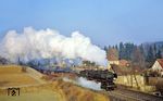 Die Weidener 044 263 (ex 44 1263) mit einem E-Wagenzug nach Sulzbach-Rosenberg Hütte kurz vor Neukirchen (b Sulzbach-Rosenberg). (02.1973) <i>Foto: Otto Uhlmann</i>