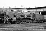 38 3804 wartet im Bw Rostock auf ihren nächsten Einsatz. (06.1967) <i>Foto: Robin Fell</i>