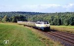 218 222 (Bw Regensburg) mit E 3678 nach Nürnberg bei Pegnitz. (02.09.1990) <i>Foto: Joachim Bügel</i>