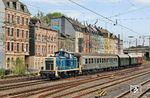 Am Wochenende 20./21.09.2025 verkehrten wieder Sonderzüge auf der Wuppertalbahn nach Wuppertal-Beyenburg. Zum Einsatz kam 365 695 der Aggerbahn Eisenbahnverkehrsgesellschaft Wiehl, die hier Wuppertal-Oberbarmen erreicht. (20.09.2025) <i>Foto: Wolfgang Bügel</i>