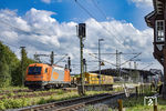 Die RTS Rail Transport Service GmbH ist eine private österreichische Eisenbahngesellschaft, die im September 2004 als 100%ige Tochtergesellschaft des österreichischen Bauunternehmens Swietelsky gegründet wurde. Aus dem firmeneigenen Fuhrpark stammt RTS 1206 901 (ex ÖBB 1216 901), die mit einem Bauzug durch Rendsburg fährt. (24.08.2024) <i>Foto: Thorsten Eichhorn</i>